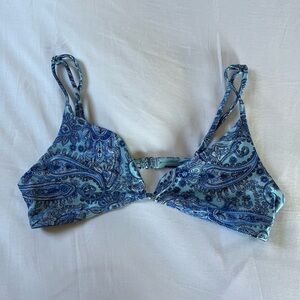 Frankie's Bikinis Blue Paisley Bikini Top